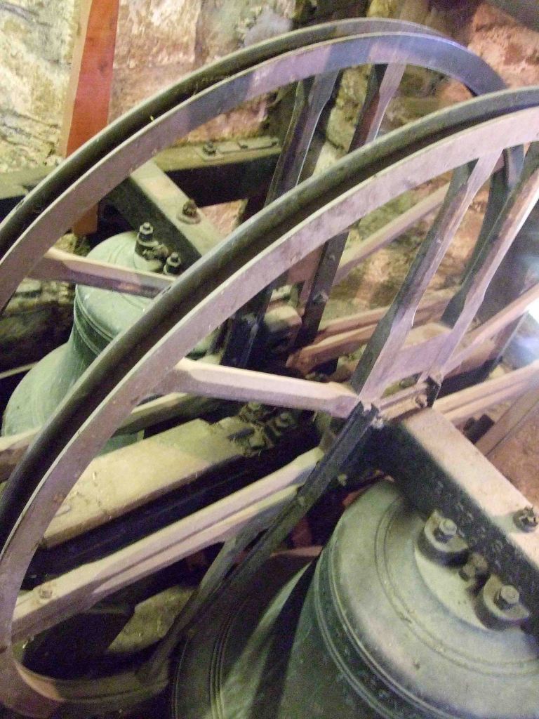 shows bell mounted on wheel